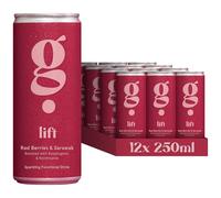 G Spot Lift, Red Berries & Sarawa, Pack of 12 x 250ml, Energising Sparkling Soft Drink Boosted with Bacopa, Ribose, Maca and Cordyceps, Low Calorie, Vegan, Caffeine Free, Natural Flavours