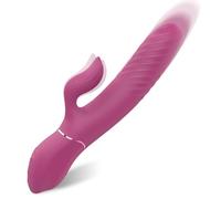 G Spot Rabbit Vibrator with Heating Function 9 Vibration Modes Thrusting Vibrator Waterproof Clitoral Stimulator for Rechargeable Female Adult Sex Toys for Women,B