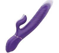G Spot Rabbit Vibrator with Heating Function 9 Vibration Modes Thrusting Vibrator Waterproof Clitoral Stimulator for Rechargeable Female Adult Sex Toys for Women,A