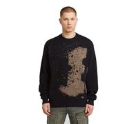 G-STAR 8719965012981 Sprayed 89 g Relaxed R Knit, Black (Dk Black D27772-d488-6484), XS