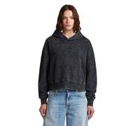 Washed A Line Script Hoodie Sweater - Black - Women L