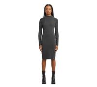 Washed Slim Rib Dress - Black - Women M