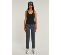 Asymmetrical Zip Slim Tank Top - Black - Women S