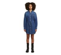 Belted Shirt Dress - Dark blue - Women L
