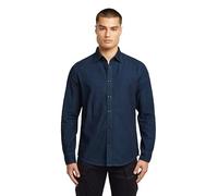 G-STAR Men's Clean Slim Shirt Ls, Blue (Worn in Deep Blue Ocean D27681-d539-g839), XL