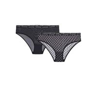 Mesh Brazilian Brief 2-Pack - Black - Women XS