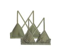 Mesh Triangle Bralette 2-Pack - Green - Women XS