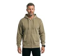 Washed Hoodie Zip Sweater - Beige - Men S