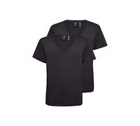 Base Heather V-Neck T-Shirt 2-Pack - Black - Men XS