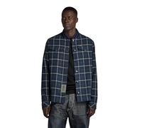 G-Star Men's Bomber Collar Overshirt, Multicolour (rank blue dash check D20662-D406-G085), M