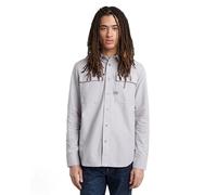 G-STAR Men's CPO Regular Shirt, Multicolour (correct grey/white oxford D23583-C895-C760), XXL