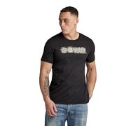 G-Star Men's Distressed Logo T-Shirt, Black (dk black D24363-C506-6484), XL