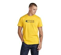 G-Star Men's Distressed Old School Logo T-Shirt, Yellow (dk lemon D24365-336-348), XXL