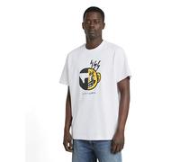 Unisex Face Cartoon Loose T-Shirt - White - Men L
