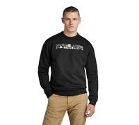G-Star Men's Flight Deck Back Graphic Sweater, Black (dk black D24371-D557-6484), XS