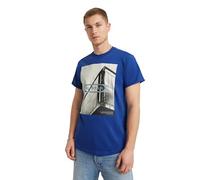 G-Star Men's HQ Oldskool Logo Lash T-Shirt, Blue (radar blue D24683-C372-1474), S