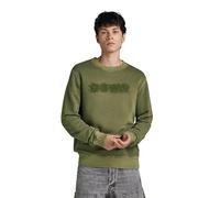 G-Star Men's Indigo Distressed Logo Sweater, Green (shadow olive gd D24410-D575-D033), XS