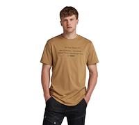 G-Star Men's Lash Text Graphic T-Shirt, Brown (fennel seed D21200-336-C961), S