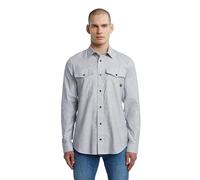 G-STAR Men's Marine Slim Long Sleeve Shirt, Multicolour (Salute/White Oxford D24963-C290-H511), XL
