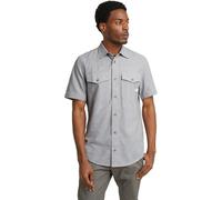 G Star Men's Marine Slim Short-Sleeve Oxford Shirt Small Grey