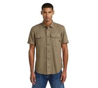 G-STAR Men's Marine Slim Short Sleeve Shirt, Size: XL, Color Brown