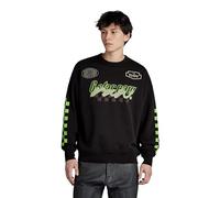 G-Star Men's Moto Sport Graphic Loose Sweater, Black (dk black D23895-B782-6484), S