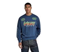 G-Star Men's Moto Sport Graphic Loose Sweater, Blue (rank blue D23895-B782-868), M