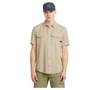 G-STAR Men's Navy Slim Short Sleeve Shirt, Beige, L