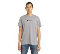 G-STAR Men's Old Skool Logo R T T-Shirt, Grey Alloy D25967-c812-g276, L