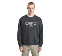 G-STAR Men's Running Dog Back Gr R Sw Sweater, Blue (India Ink D27095-d733-h392), L