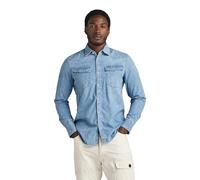 G-Star Men's Unisex 3301 Slim Shirt, Blue (medium aged D12697-D013-071), XXS