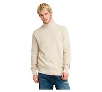 G-Star Men's Zig-Zag Structure Turtle Knitted Sweater, White (whitebait D25110-C259-1603), M