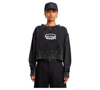G-star Overdyed Cropped Logo Loose R Sweatshirt Black S Woman