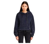Overdyed Loose Hooded Sweater - Dark blue - Women L