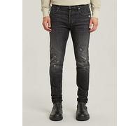 G-Star RAW G Star 3301 Slim Tapered Distressed Jeans - Black, Black, Size 32, Inside Leg Regular, Men Black