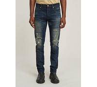 G-Star RAW G Star 3301 Slim Tapered Distressed Jeans - Dark Blue, Dark Blue, Size 38, Inside Leg Regular, Men Dark Blue
