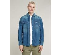 G-Star RAW G Star Dakota Long Sleeve Slim Fit Shirt - Blue, Blue, Size 2Xl, Men Blue
