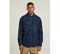 G-Star RAW G Star Dakota Long Sleeve Slim Fit Shirt - Dark Blue, Dark Blue, Size L, Men Dark Blue