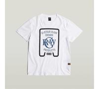 G Star Raw Mens G Regular Fit Lettering Crew Neck T-Shirt in White - Size 2XS