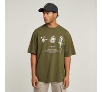 G Star Raw Mens G-Star RAW Archive Boxy T-Shirt - Green Cotton - Size X-Large