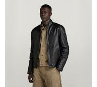 G Star Raw Mens G-Star RAW Biker Leather Jacket - Black Sheepskin - Size Small