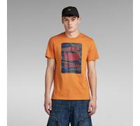 G Star Raw Mens G-Star RAW Camo Box Graphic T-Shirt - Orange Cotton - Size Small