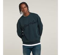 G Star Raw Mens G-Star RAW Chenille G-Script Loose Sweater - Navy Cotton - Size X-Small