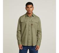 G Star Raw Mens G-Star RAW CPO Regular Shirt - Green Cotton - Size Large