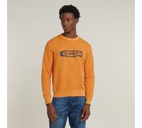 G Star Raw Mens G-Star RAW Destroyed G Logo Washed Sweater - Orange Cotton - Size X-Small