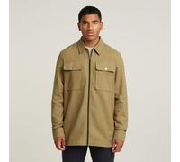 G Star Raw Mens G-Star RAW GPO Zip Overshirt - Green Cotton - Size Medium