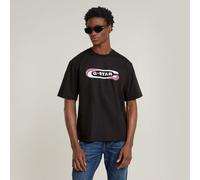 G Star Raw Mens G-Star RAW Gradient Old Skool Logo Boxy T-Shirt - Black Cotton - Size X-Small