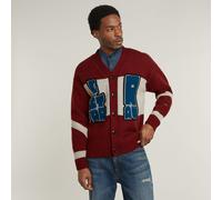 G Star Raw Mens G-Star RAW Holiday Loose Knitted Cardigan - Red - Size Medium