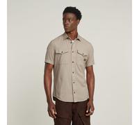 G Star Raw Mens G-Star RAW Marine Slim Shirt - Beige Cotton - Size Small
