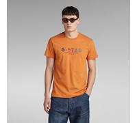 G Star Raw Mens G-Star RAW Multi Logo Graphic T-Shirt - Orange Cotton - Size Small